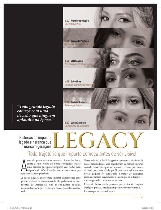 Abertura da seção Legacy